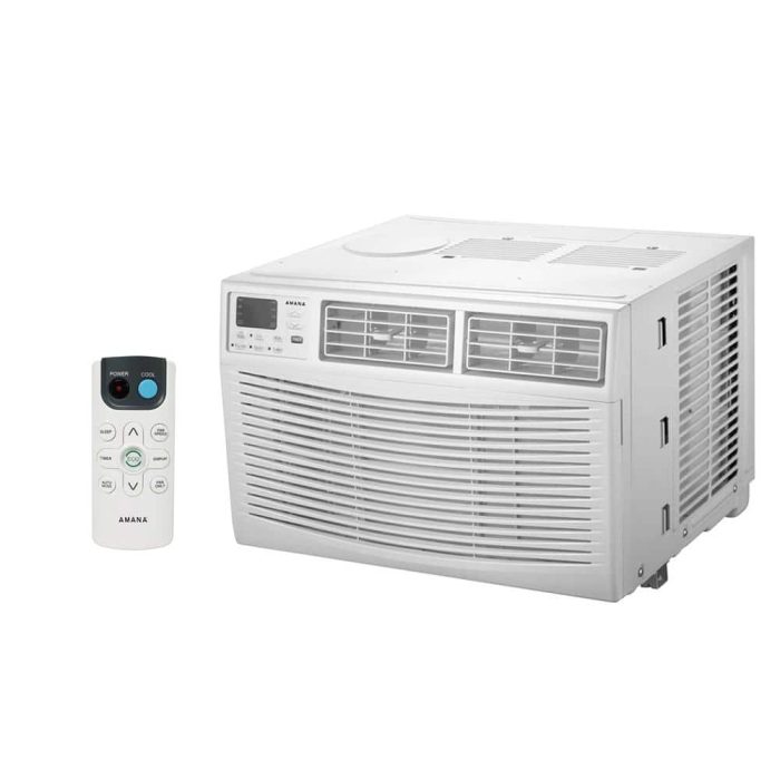 Amana 12,000 BTU 115V Window AC w/ Remote for Rooms up to 550 sq. ft. 24-Hour Timer 3-Speed Auto-Restart Digital Display White AMAP121BW Otaku otaku.store 3