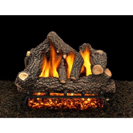 AMERICAN GAS LOG Dundee Oak 18 in. Vented Natural Gas Fireplace Log Set with Complete Kit, Manual Match Lit DO18HDMTCH Otaku otaku.store 5