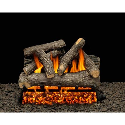 AMERICAN GAS LOG Dundee Oak 18 in. Vented Natural Gas Fireplace Log Set with Complete Kit, Manual Match Lit DO18HDMTCH Otaku otaku.store