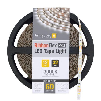 Armacost Lighting RibbonFlex Pro 32.8 ft. 12-Volt White Tape Strip Light 60 LEDs/m Soft Bright White (3000K) 142250 Otaku otaku.store