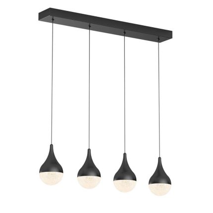 Artika Glitzer 24-Watt 4 Light Black Modern Integrated LED Pendant Light Fixture for Dining Room or Kitchen PDT-4GL-HD2BL Otaku otaku.store