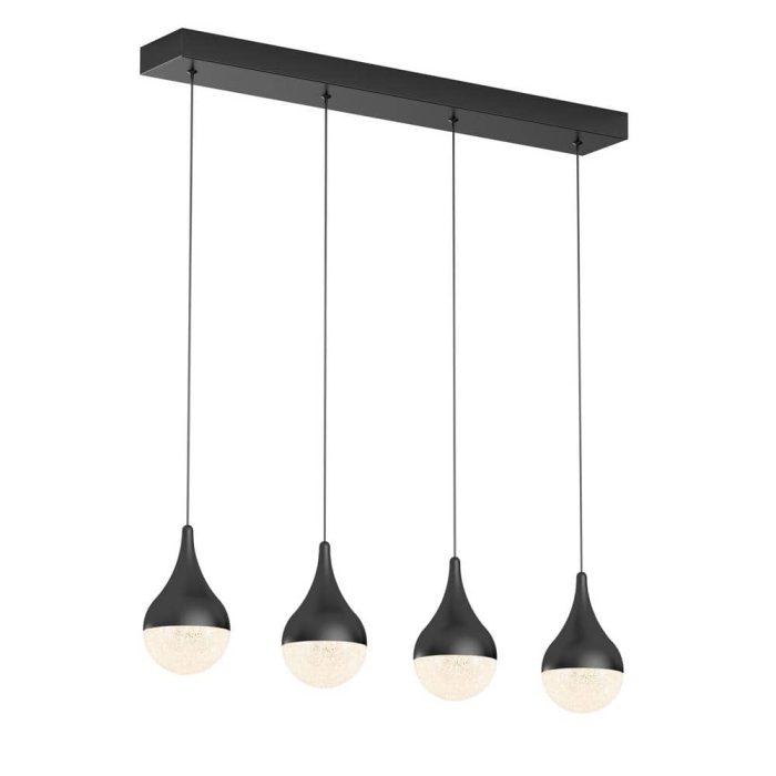 Artika Glitzer 24-Watt 4 Light Black Modern Integrated LED Pendant Light Fixture for Dining Room or Kitchen PDT-4GL-HD2BL Otaku otaku.store 3