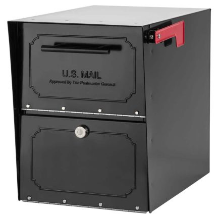 Architectural Mailboxes Oasis Classic Black, Extra Large, Steel, Locking, Post Mount Parcel Mailbox with High Security Reinforced Lock 6200B-10 Otaku otaku.store