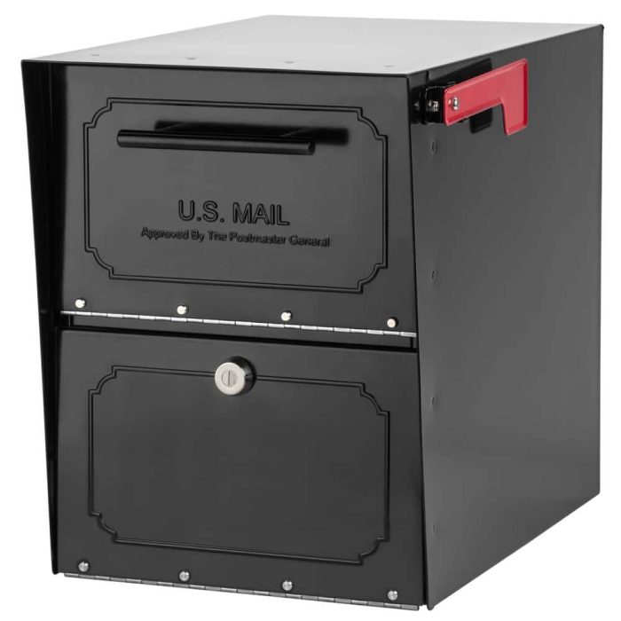 Architectural Mailboxes Oasis Classic Black, Extra Large, Steel, Locking, Post Mount Parcel Mailbox with High Security Reinforced Lock 6200B-10 Otaku otaku.store 3