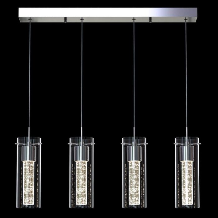 Artika Essence 27-Watt 4 Light Chrome Modern Integrated LED Pendant Light Fixture for Dining Room or Kitchen OME59B-HD2D Otaku otaku.store 3