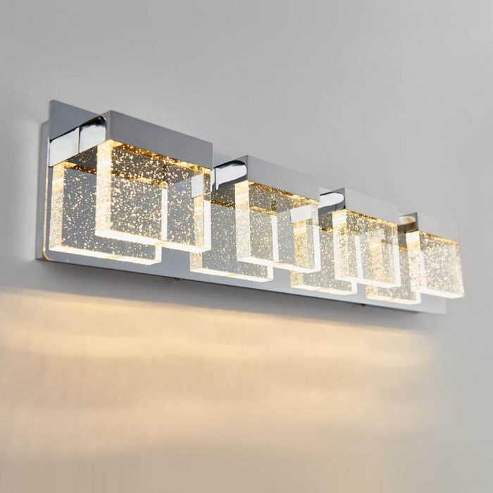 Artika Essence Bubble Cube 24 in. 4-Light Chrome Modern Integrated LED Vanity Light Bar for Bathroom with Bubble Glass VAN4BC-ON Otaku otaku.store 3