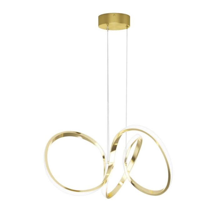 Artika Swirl 30-Watt 1 Light Gold Modern Integrated LED Pendant Light Fixture for Dining Room or Kitchen PDT-SWR-HD2GD Otaku otaku.store 3