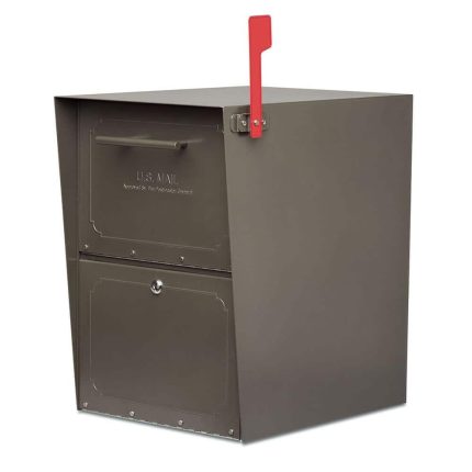 Architectural Mailboxes Oasis Graphite Bronze, Extra Large, Steel, Locking, Post Mount or Column Mount Mailbox with Outgoing Mail Indicator 5100Z Otaku otaku.store