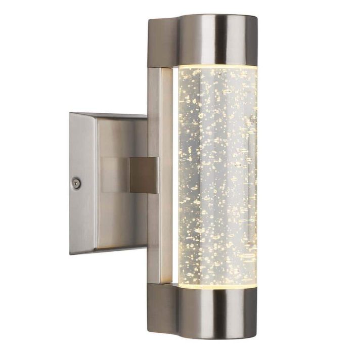 Artika Essence Stainless Steel Modern Bubble Glass Integrated LED Outdoor Hardwired Garage and Porch Light Cylinder Sconce AMP105-HDSS Otaku otaku.store 3