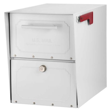 Architectural Mailboxes Oasis Classic White, Extra Large, Steel, Locking, Post Mount Parcel Mailbox with High Security Reinforced Lock 6200W-10 Otaku otaku.store