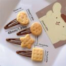 Cute Biscuit Hairpin Set 4Pcs