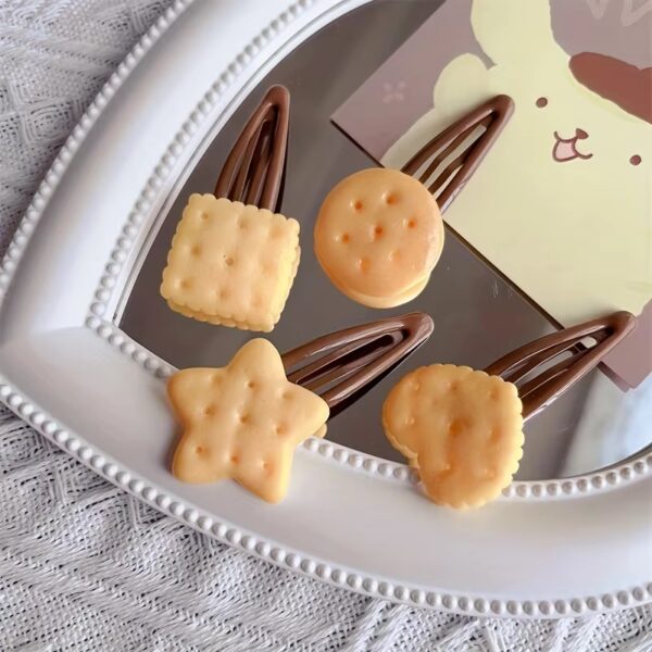 Cute Biscuit Hairpin Set 4Pcs