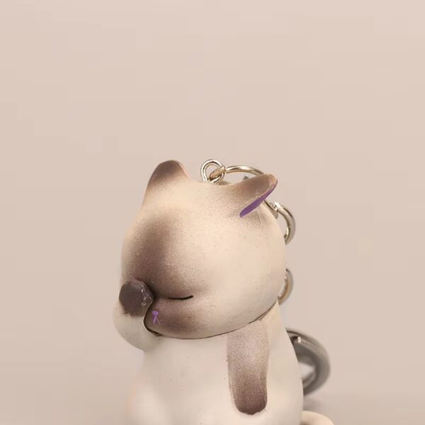 Shy Little Kitten Keychain With Mini Bell - Image 2