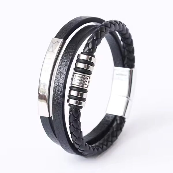 Trendy Multilayer Braided Leather Bracelets For Men