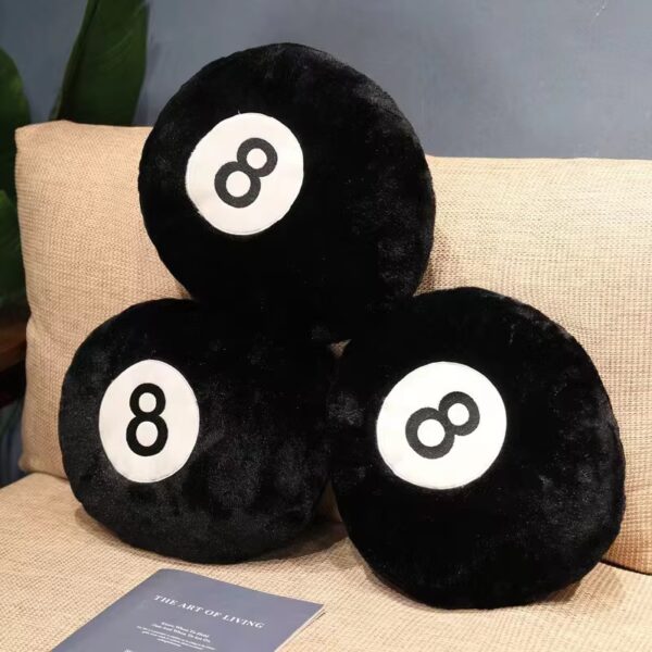 Billiards 8 Ball Stuffed Pillow