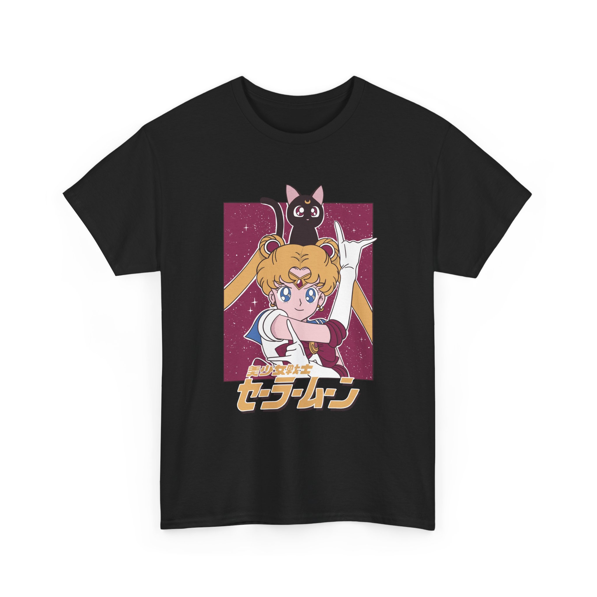 Sailor Moon and Luna Vintage Aesthetic T Shirt - Image 3