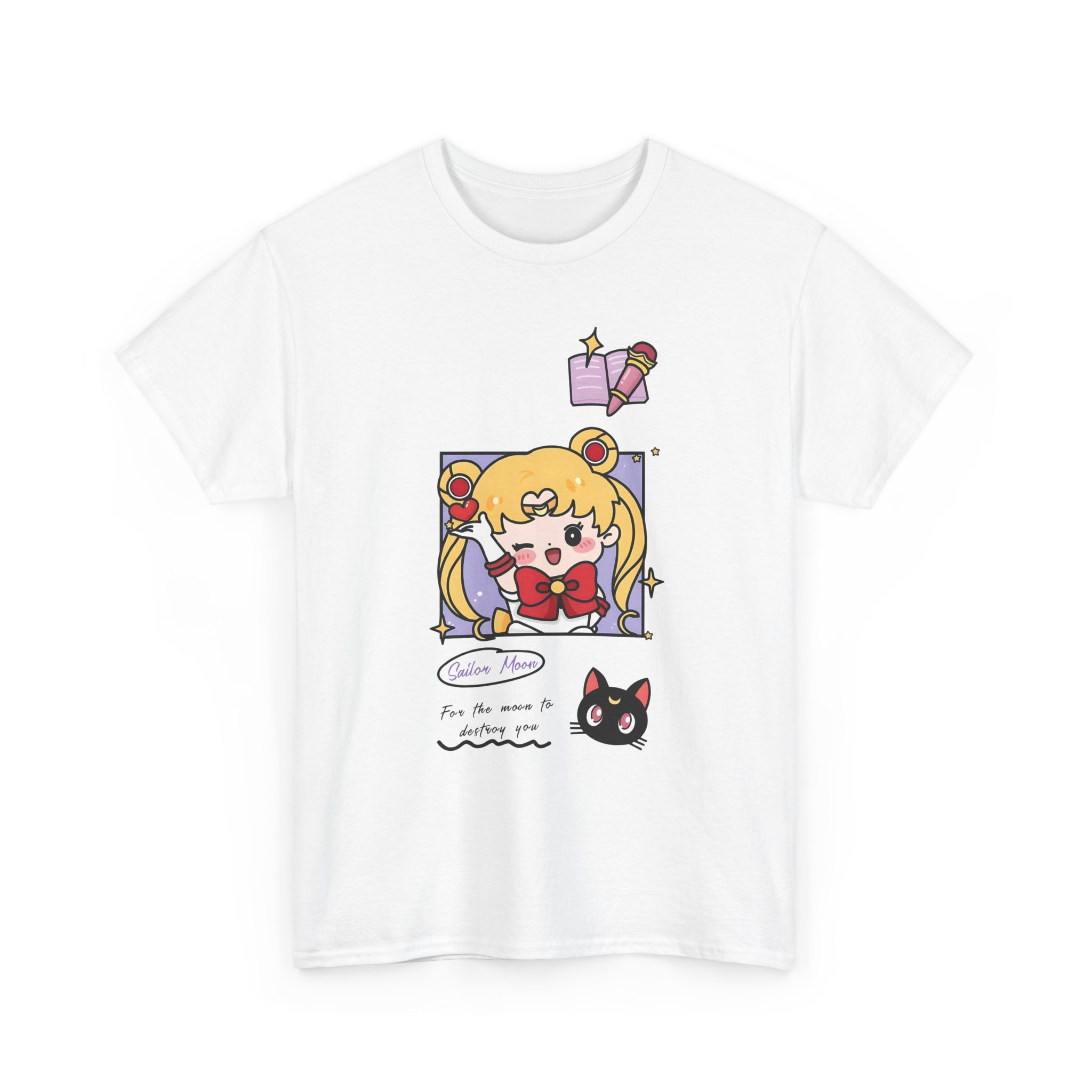 Sailor Moon and Luna Kawaii Chibi Fanart T Shirt - Image 2