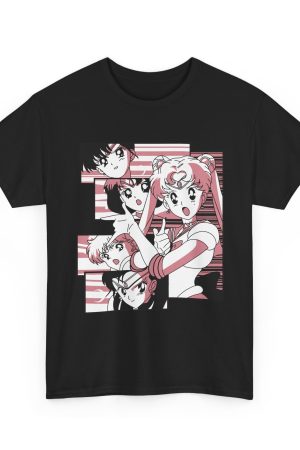 Sailor Moon - Sailor Scouts Retro Anime Collage T Shirt