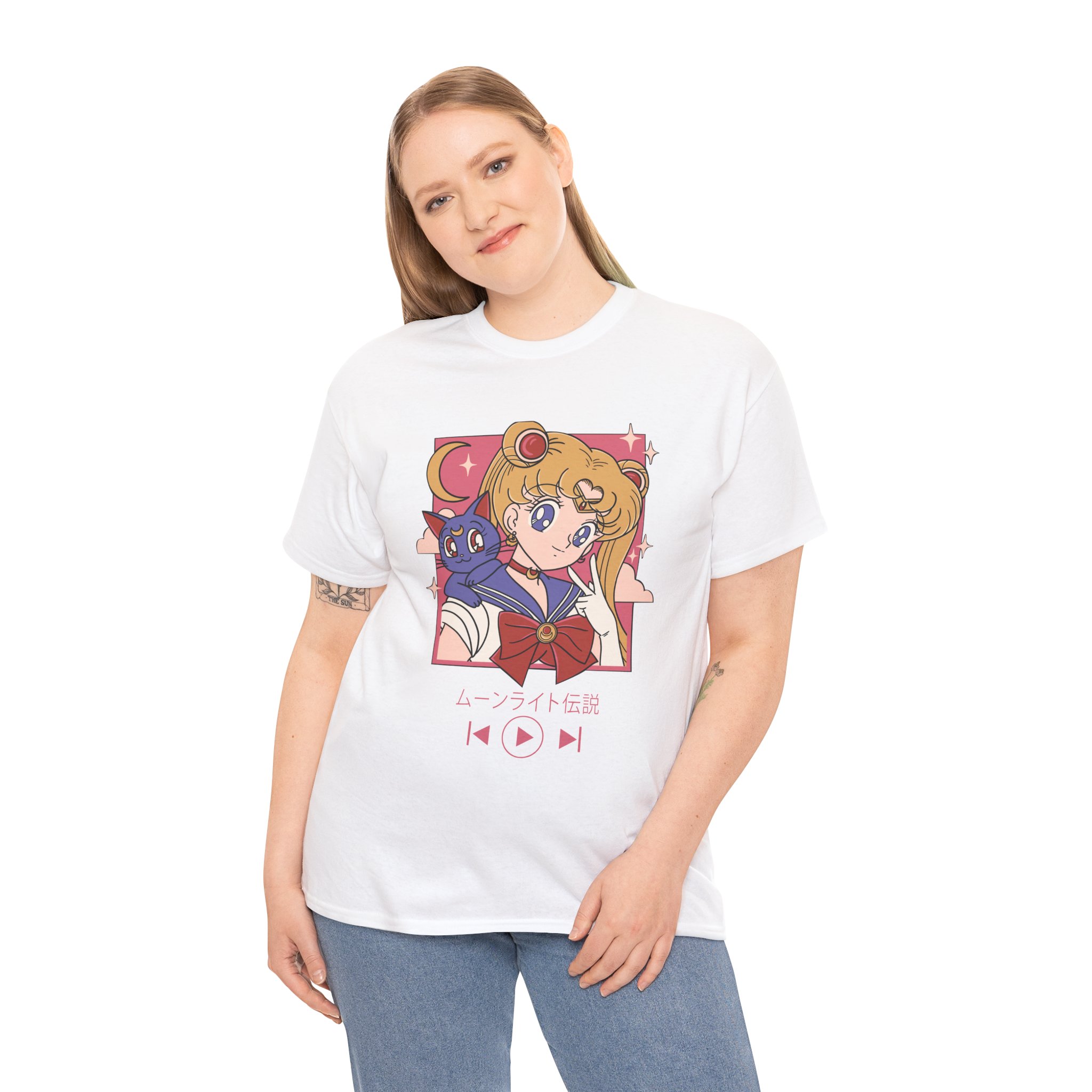 Sailor Moon - Usagi and Luna Fanart T Shirt - Image 2