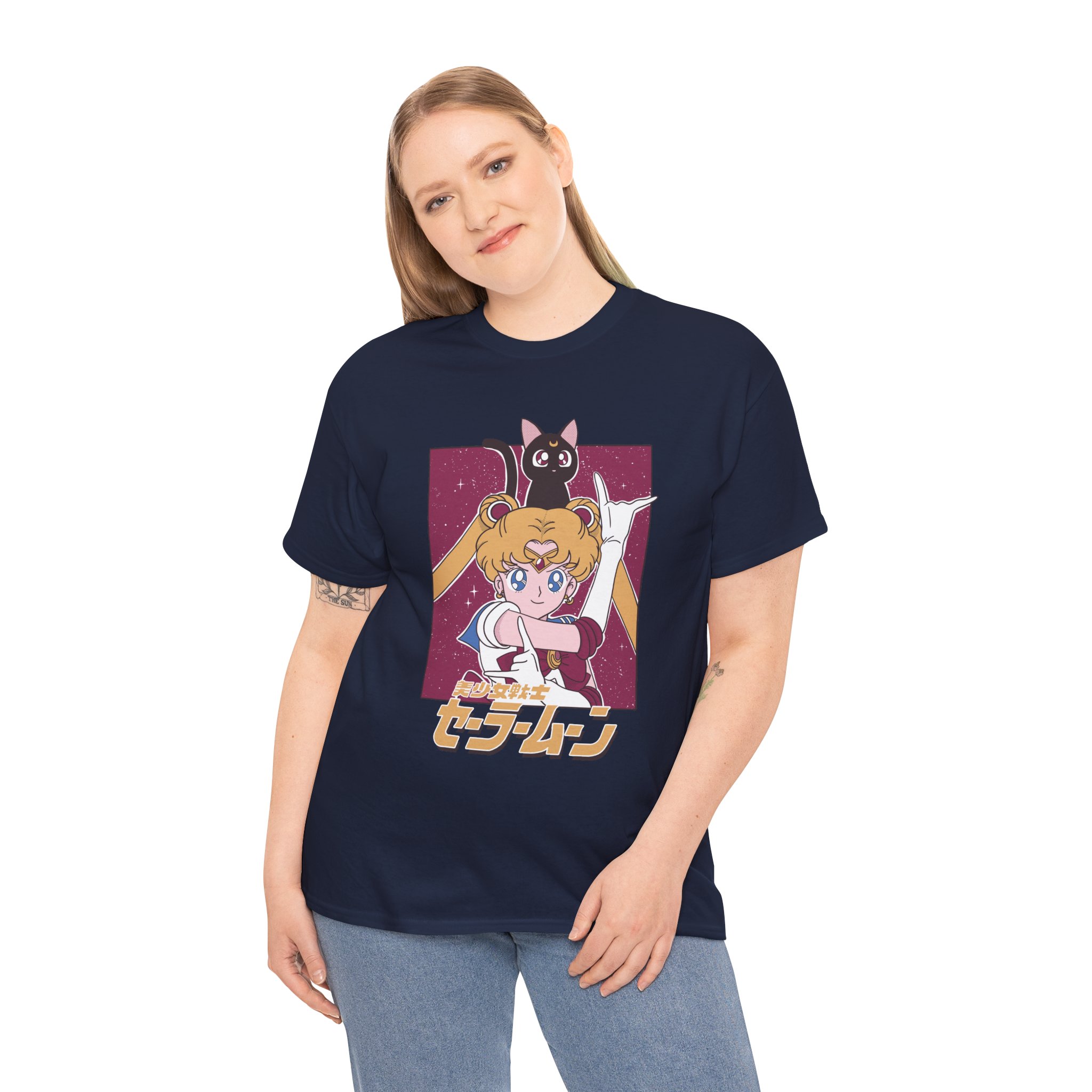 Sailor Moon and Luna Vintage Aesthetic T Shirt - Image 9