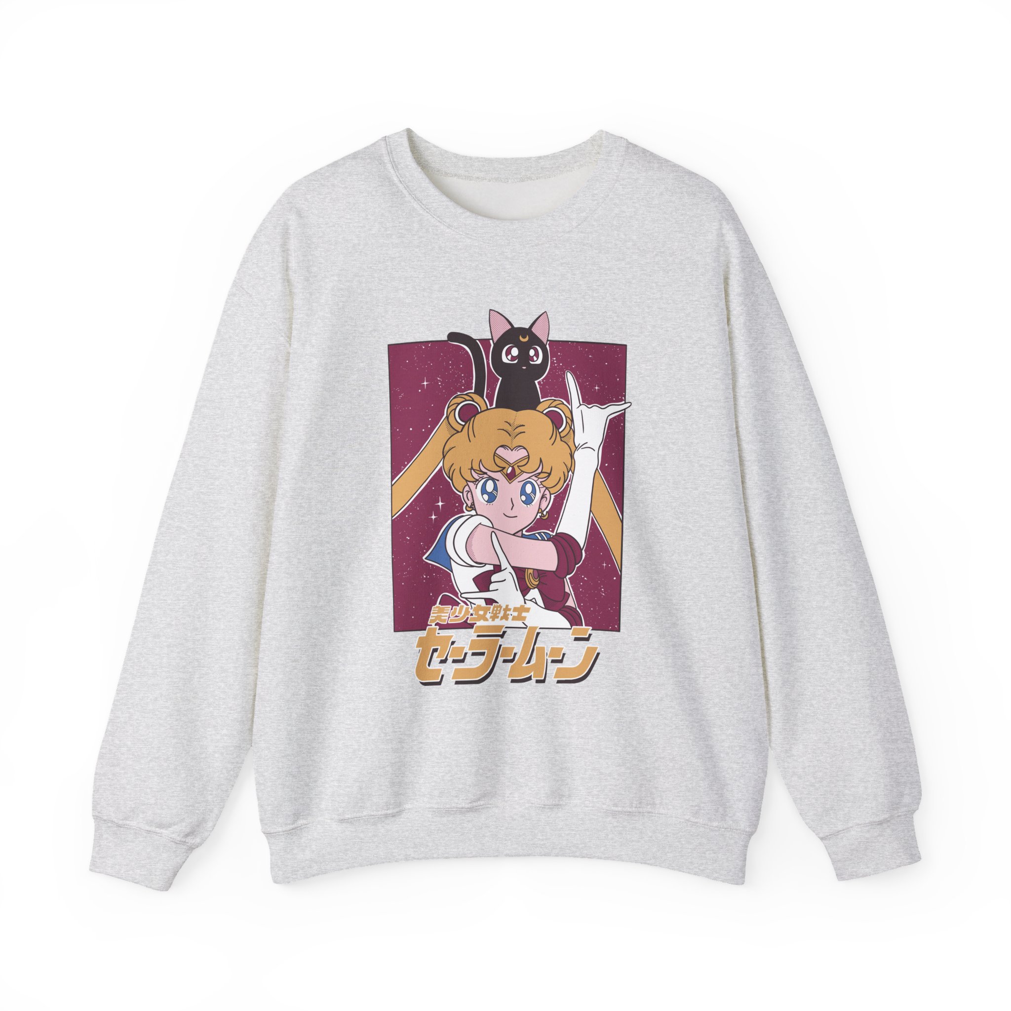 Sailor Moon and Luna Vintage Aesthetic Sweatshirt - Image 3