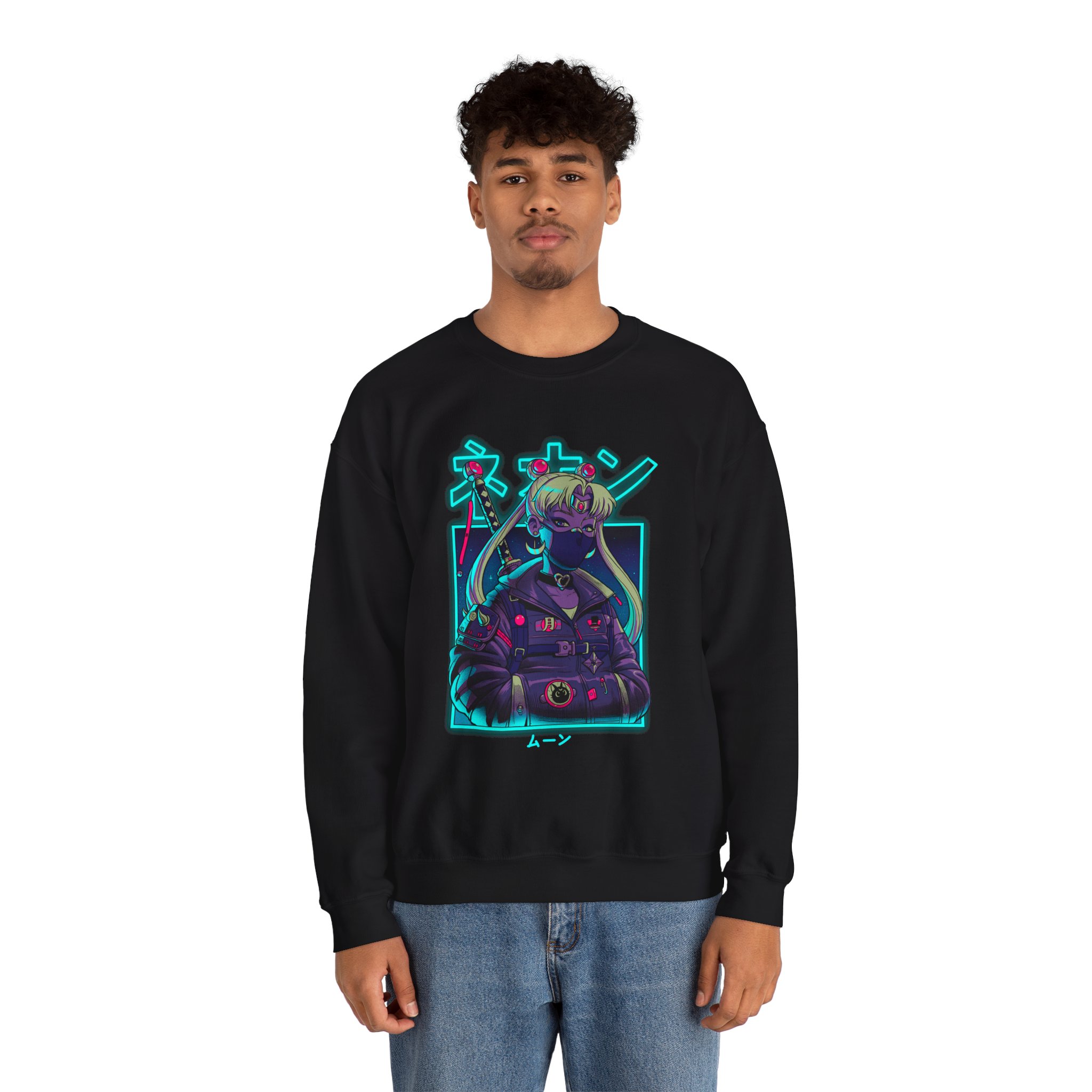 Sailor Moon Cyberpunk Neon Sweatshirt - Image 2