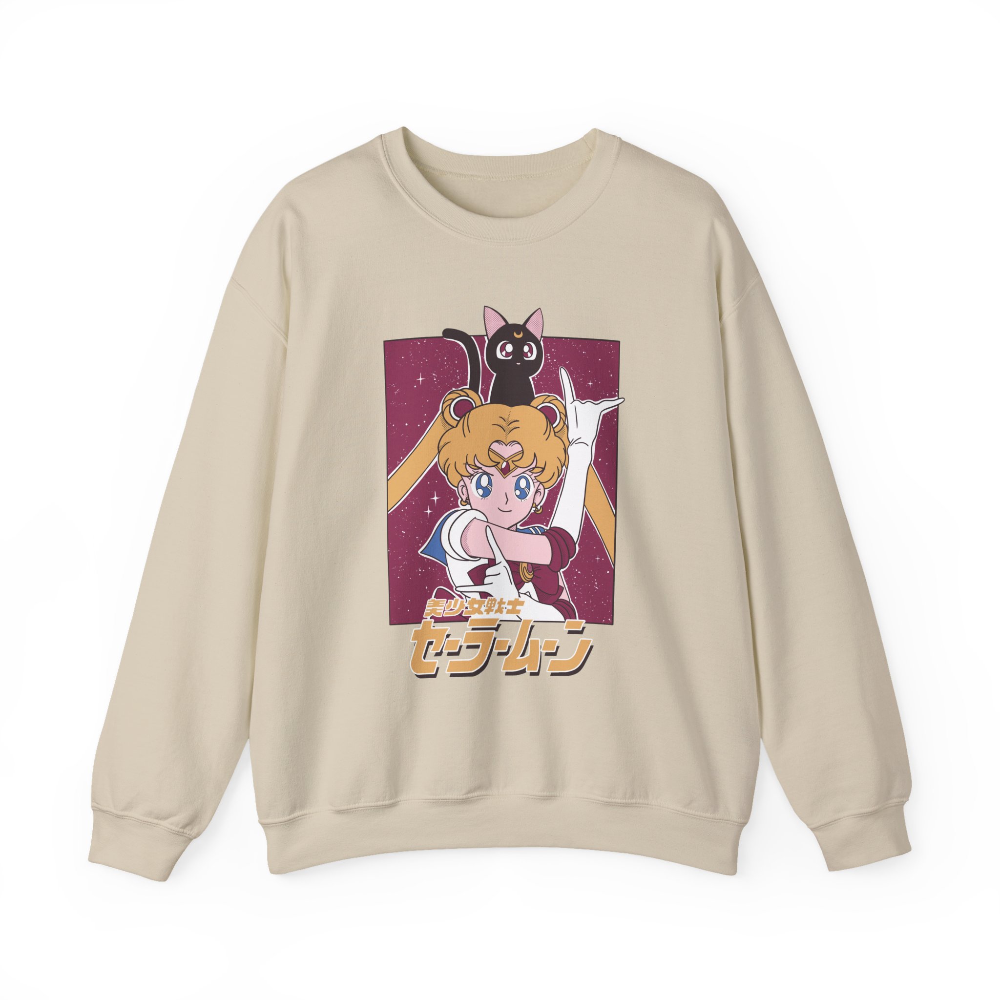 Sailor Moon and Luna Vintage Aesthetic Sweatshirt - Image 5