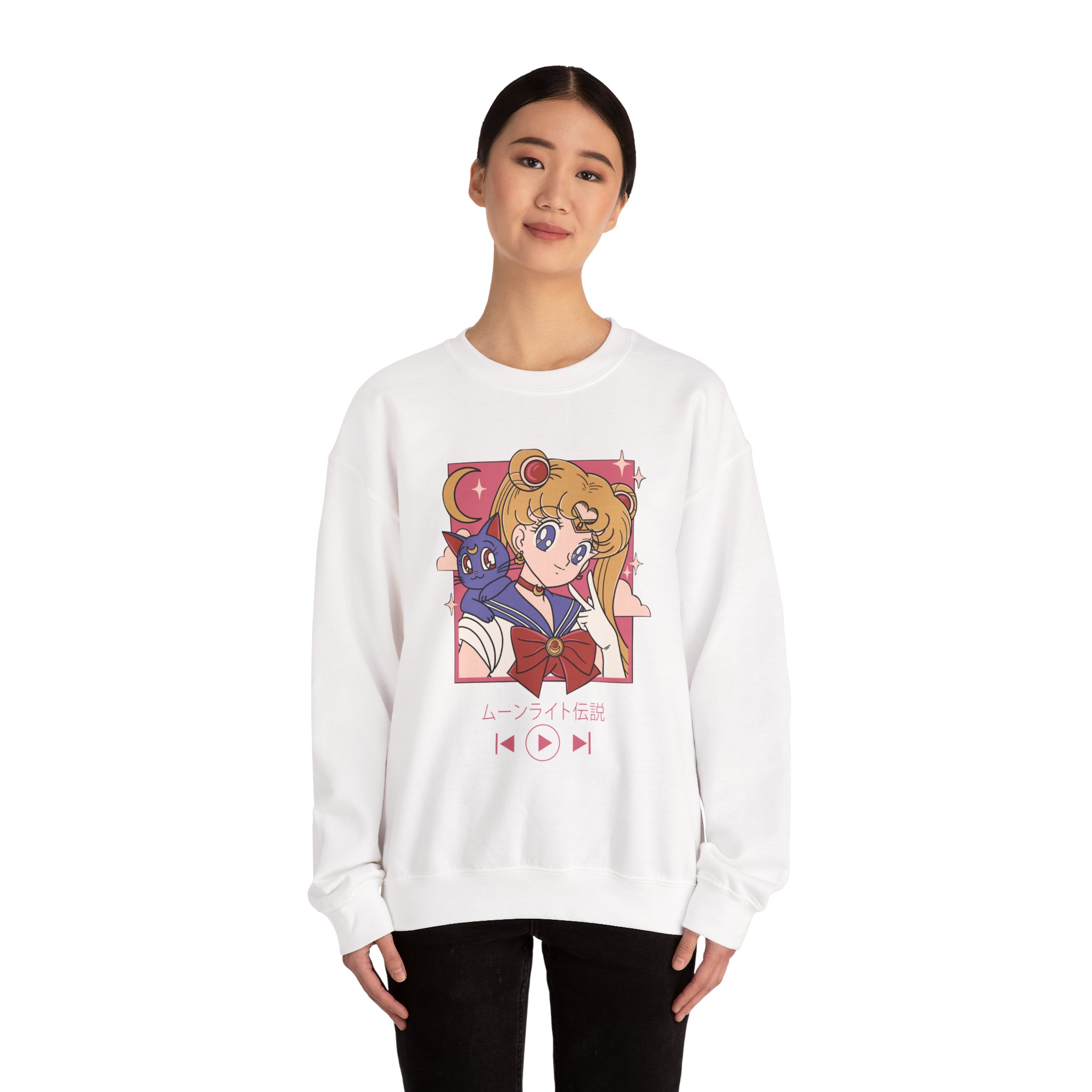 Sailor Moon - Usagi and Luna Fanart Sweatshirt - Image 3