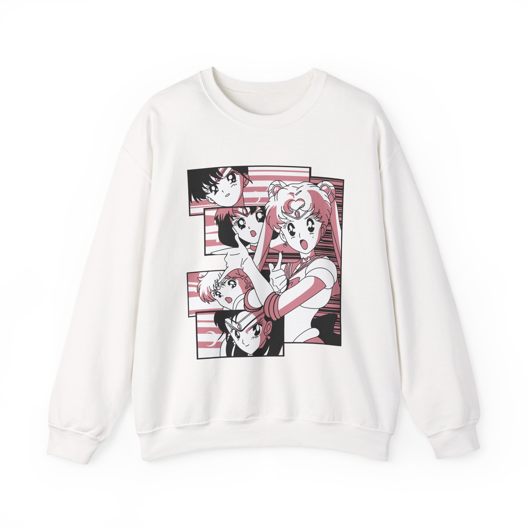 Sailor Moon - Sailor Scouts Retro Anime Collage Sweatshirt - Image 2