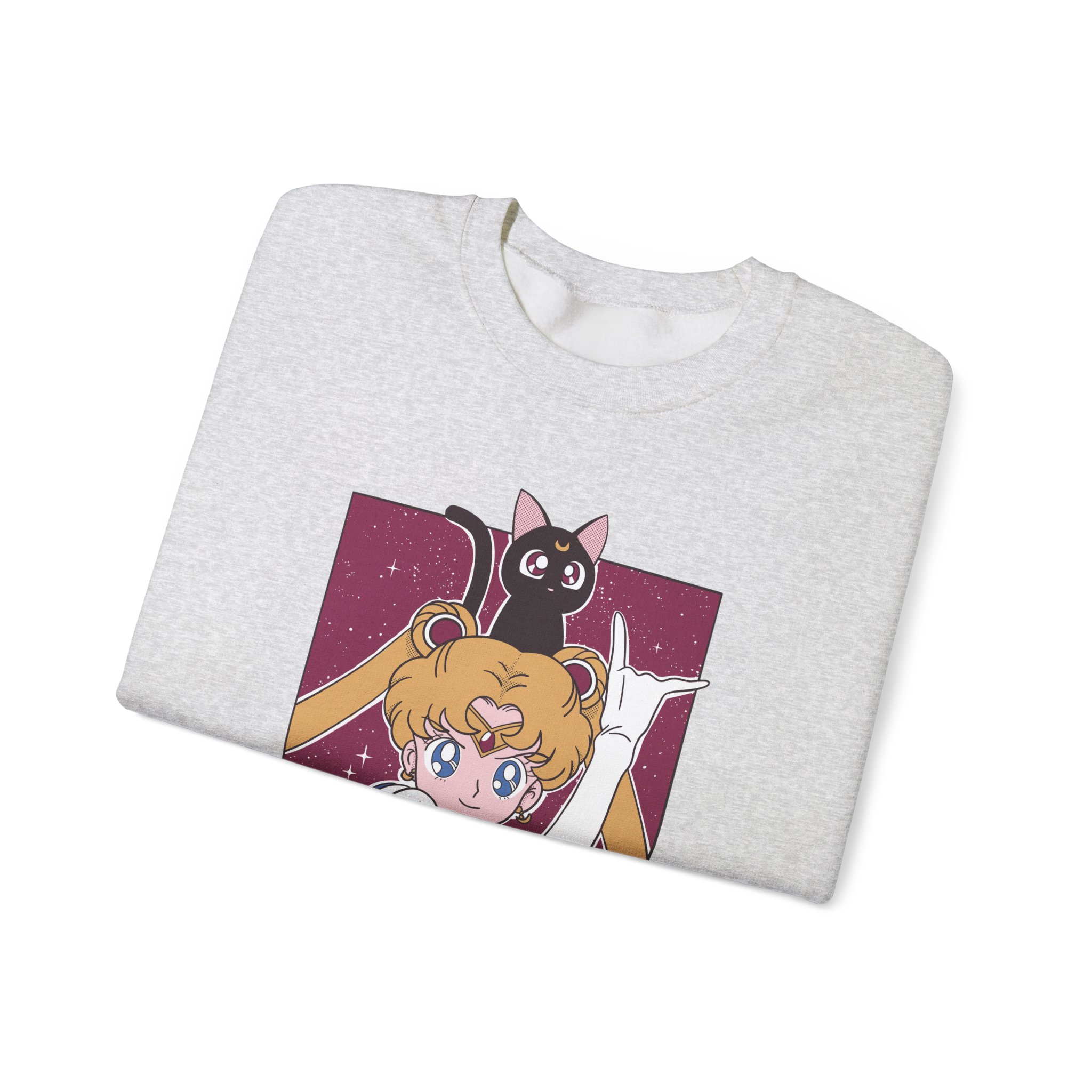 Sailor Moon and Luna Vintage Aesthetic Sweatshirt - Image 4