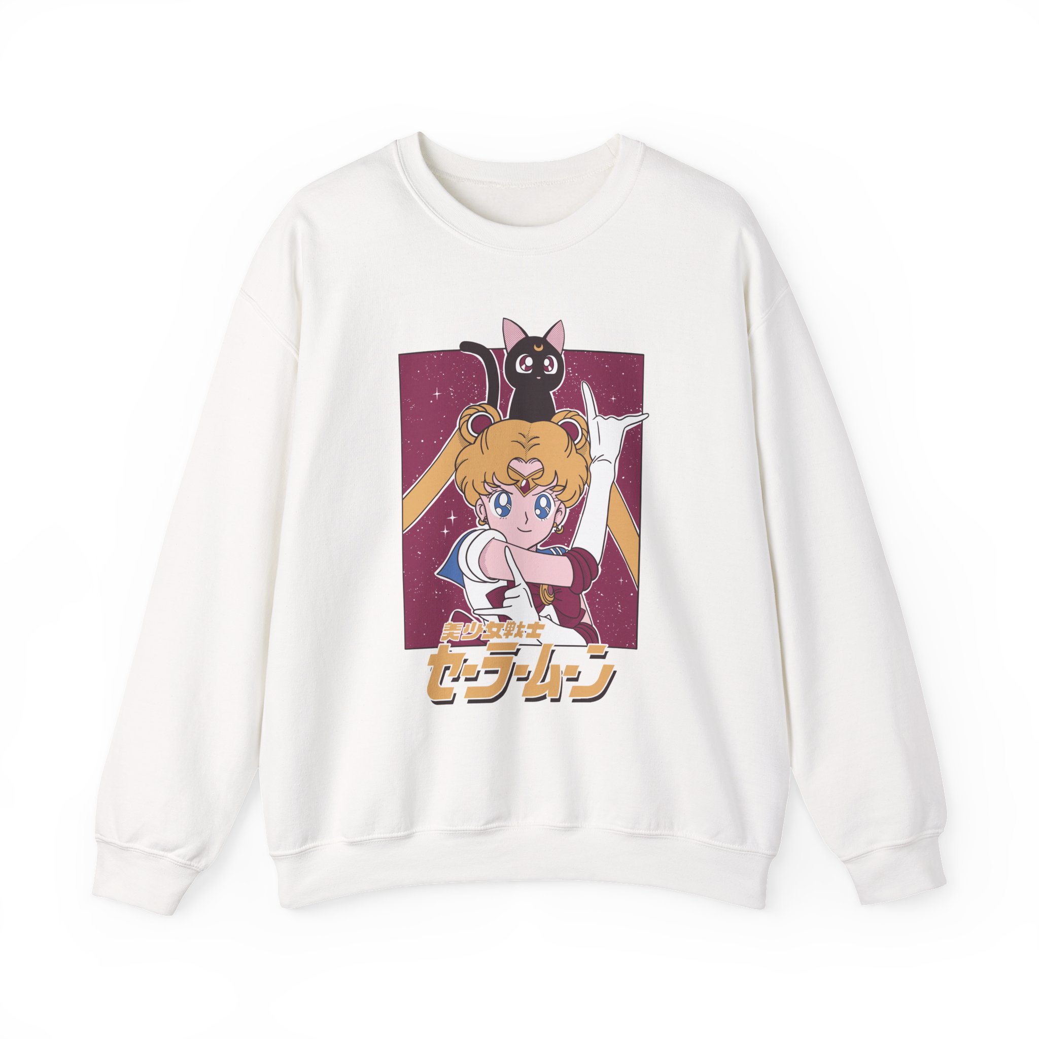 Sailor Moon and Luna Vintage Aesthetic Sweatshirt - Image 2