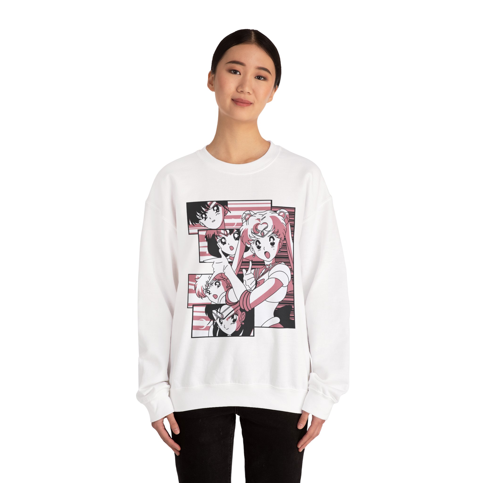 Sailor Moon - Sailor Scouts Retro Anime Collage Sweatshirt - Image 3